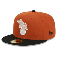 Men's New Era Orange/Black Athletics 59FIFTY Fitted Hat