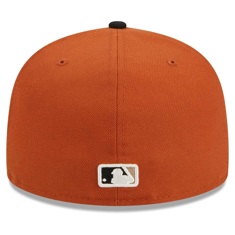 Men's New Era Orange/Black Athletics 59FIFTY Fitted Hat