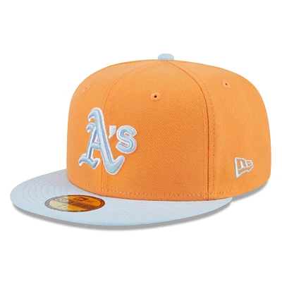 Men's New Era Orange/Light Blue Athletics Spring Color Basic Two-Tone 59FIFTY Fitted Hat