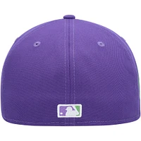 Men's New Era Purple Athletics Lime Side Patch 59FIFTY Fitted Hat
