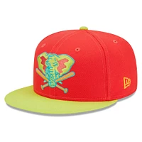 Men's New Era Red/Neon Green Athletics 40th Anniversary Lava Highlighter Combo 59FIFTY Fitted Hat