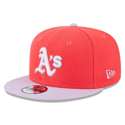 Casquette Snapback bicolore 9FIFTY Athletics Spring Basic de New Era pour homme, rouge/violet