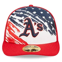 Men's New Era Red Athletics 2022 4th of July Low Profile 59FIFTY Fitted Hat