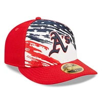 Men's New Era Red Athletics 2022 4th of July Low Profile 59FIFTY Fitted Hat
