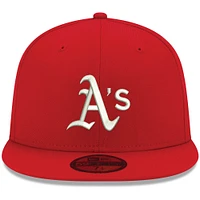 Men's New Era Red Athletics White Logo 59FIFTY Fitted Hat