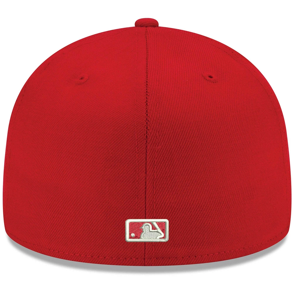 Men's New Era Red Athletics White Logo 59FIFTY Fitted Hat