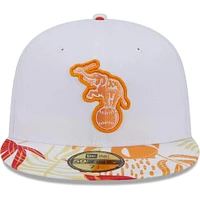 Men's New Era White/Orange Athletics Flamingo 59FIFTY Fitted Hat