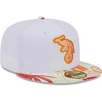 Men's New Era White/Orange Athletics Flamingo 59FIFTY Fitted Hat
