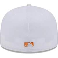 Men's New Era White/Orange Athletics Flamingo 59FIFTY Fitted Hat