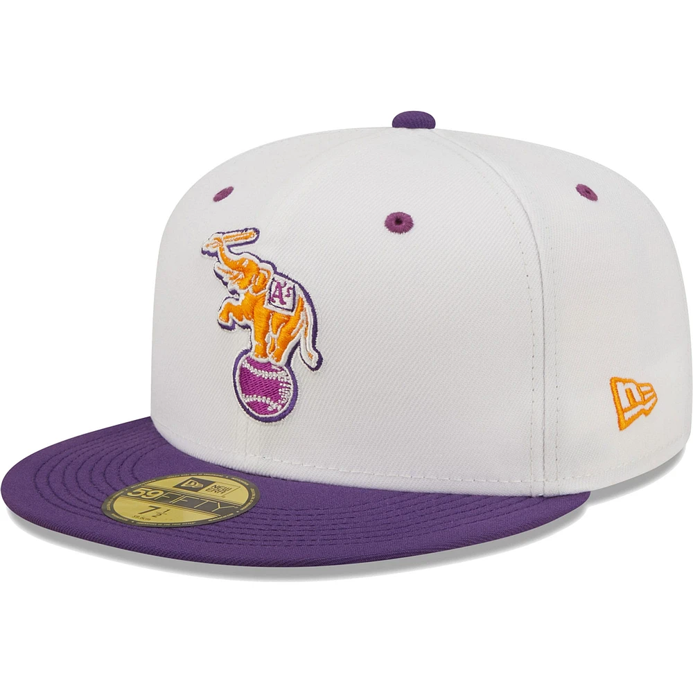 Men's New Era White/Purple Athletics 30th Season Grape Lolli 59FIFTY Fitted Hat