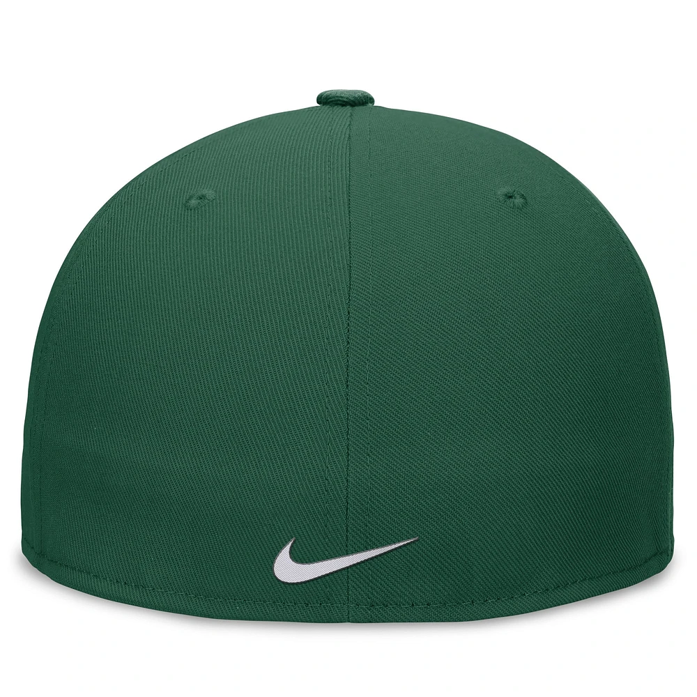 Men's Nike Green Athletics Performance Fitted Hat