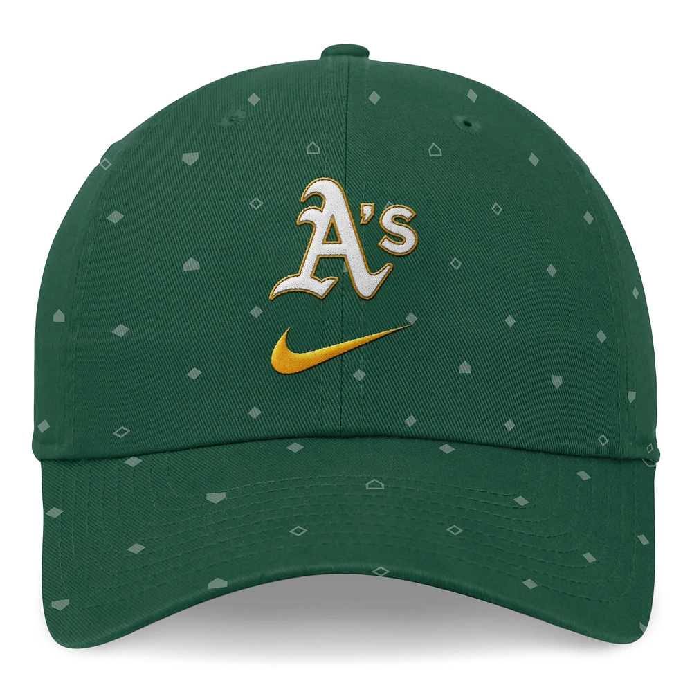 Casquette ajustable Nike Athletics Primetime Print Club verte pour homme