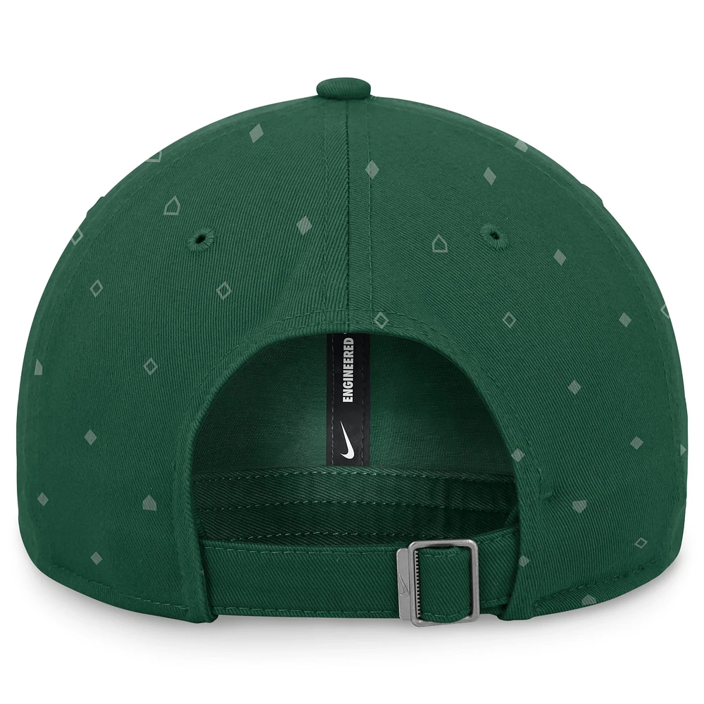 Casquette ajustable Nike Athletics Primetime Print Club verte pour homme