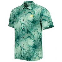 Men's Tommy Bahama Green Athletics Coast Luminescent Fronds IslandZone Button-Up Camp Shirt