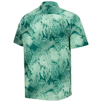 Men's Tommy Bahama Green Athletics Coast Luminescent Fronds IslandZone Button-Up Camp Shirt