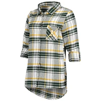Women's Concepts Sport Green/Gold Athletics Accolade Flannel Nightshirt