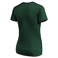 Women's Fanatics Green Athletics Core Official Logo V-Neck T-Shirt