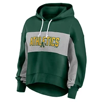 Women's Fanatics Green Athletics Filled Stat Sheet Pullover Hoodie