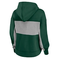 Women's Fanatics Green Athletics Filled Stat Sheet Pullover Hoodie