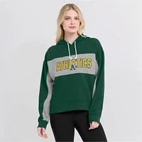 Women's Fanatics Green Athletics Filled Stat Sheet Pullover Hoodie