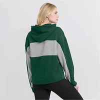 Women's Fanatics Green Athletics Filled Stat Sheet Pullover Hoodie