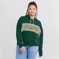 Women's Fanatics Green Athletics Filled Stat Sheet Pullover Hoodie