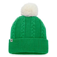 Women's Fanatics Kelly Green Athletics Cable Cuffed Knit Hat with Pom