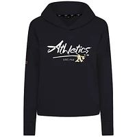 Women's Levelwear Black Athletics Accolade Sweet Express Cropped Tri-Blend Pullover Hoodie