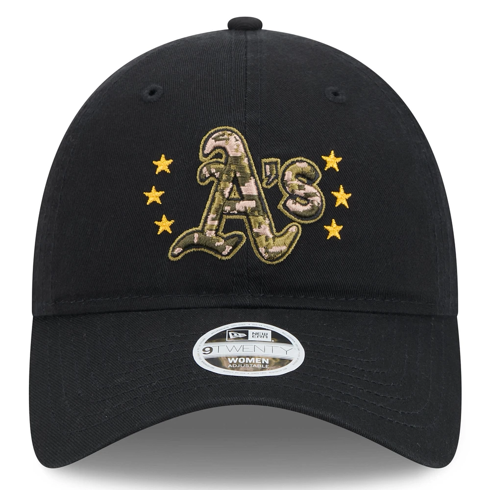 Women's New Era Black Athletics 2024 Armed Forces Day 9TWENTY Adjustable Hat