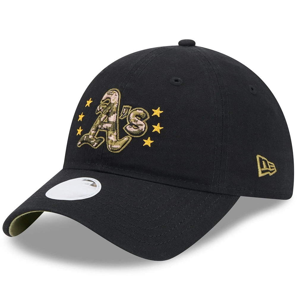 Women's New Era Black Athletics 2024 Armed Forces Day 9TWENTY Adjustable Hat