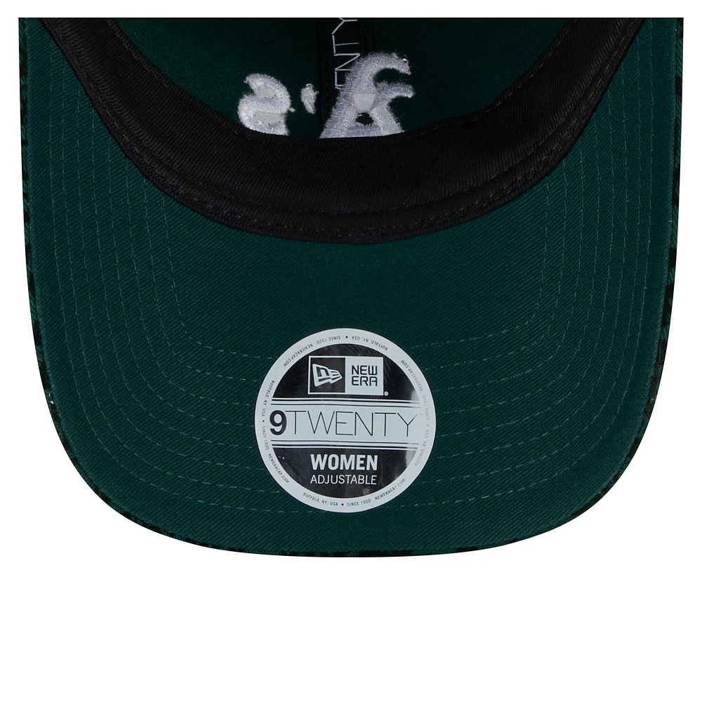Women's New Era Green Athletics Flair 9TWENTY Adjustable Hat