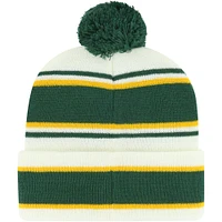 Youth '47 White/Green Athletics Stripling Cuffed Knit Hat with Pom