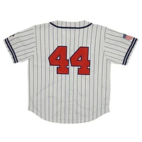 Men's Rings & Crwns #44 Cream Atlanta Black Crackers Mesh Button-Down Replica Jersey