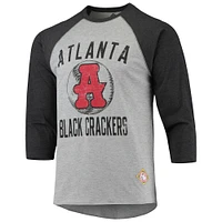 STI BLKCRC HTHR NOIR HOMME NEGRO LEAGUE MANCHES 3/4 RAGLAN SHRMENL-S