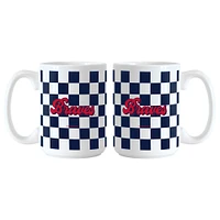 Atlanta Braves 2-Pack 15oz. Checkered Wordmark Mug Set