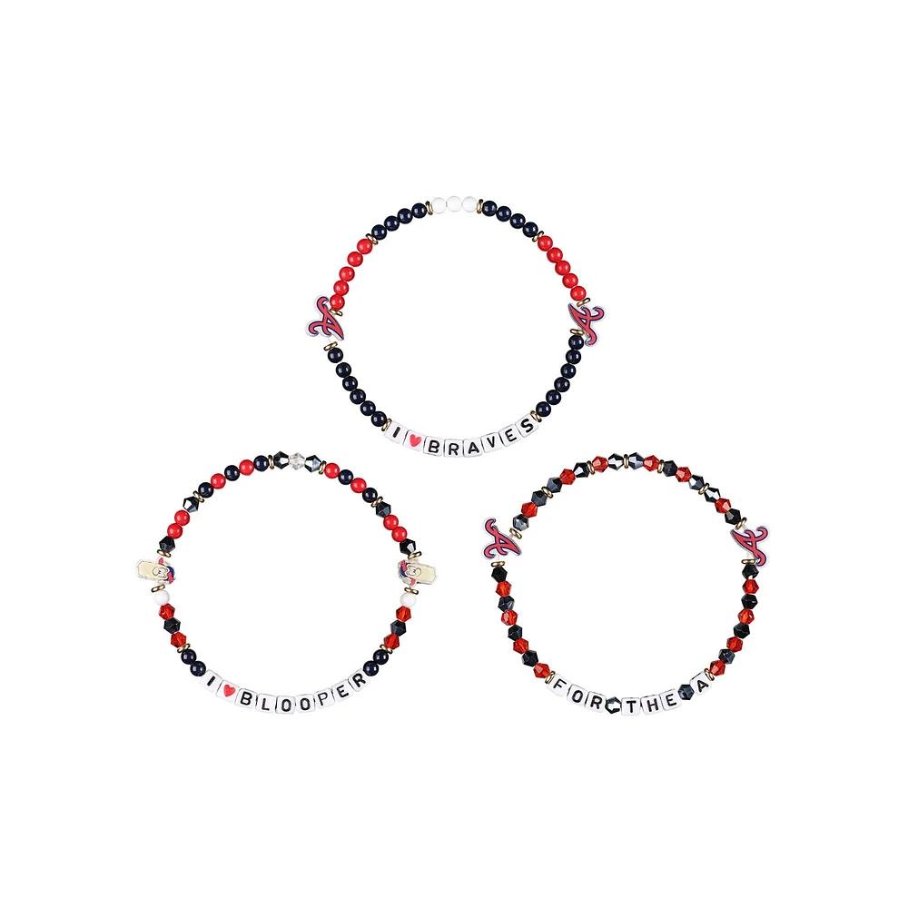 Lot de 3 bracelets d'amitié FOCO des Braves d'Atlanta