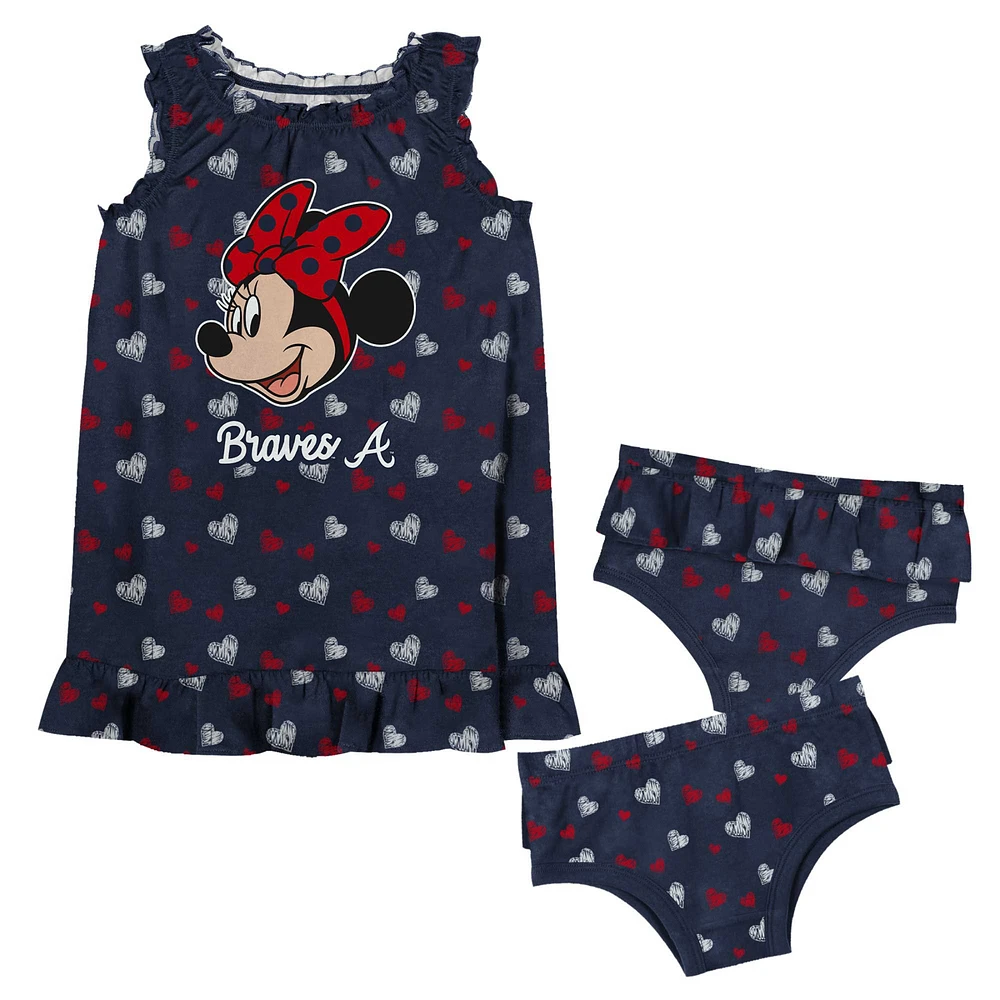 Ensemble débardeur et housse Minnie's Bow des Atlanta Braves pour bébé, paquet de 2