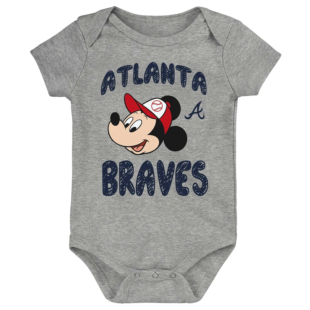 Infant Atlanta Braves Three-Pack Winning Team Bodysuit Set