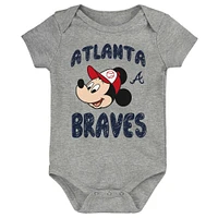 Infant Atlanta Braves Three-Pack Winning Team Bodysuit Set