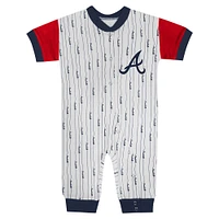 Infant Fanatics White Atlanta Braves Logo Best Series Full-Snap Jumper