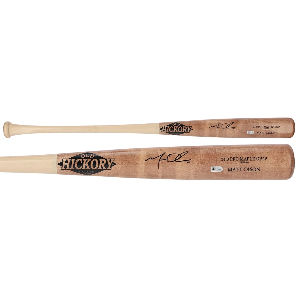 Batte de baseball Old Hickory autographiée par Matt Olson des Braves d'Atlanta