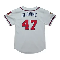 Men's Mitchell & Ness Tom Glavine Gray Atlanta Braves 1995 Throwback Authentic Jersey