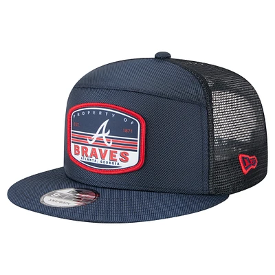 Casquette Snapback 9FIFTY Trucker à panneau fendu bleu marine New Era pour homme Atlanta Braves
