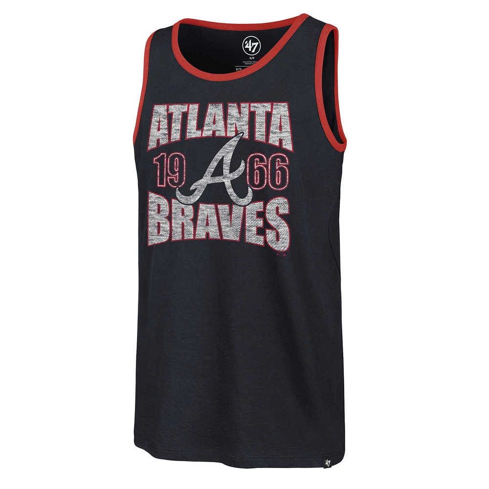 Men's '47 Navy Atlanta Braves Upload Franklin Tank Top