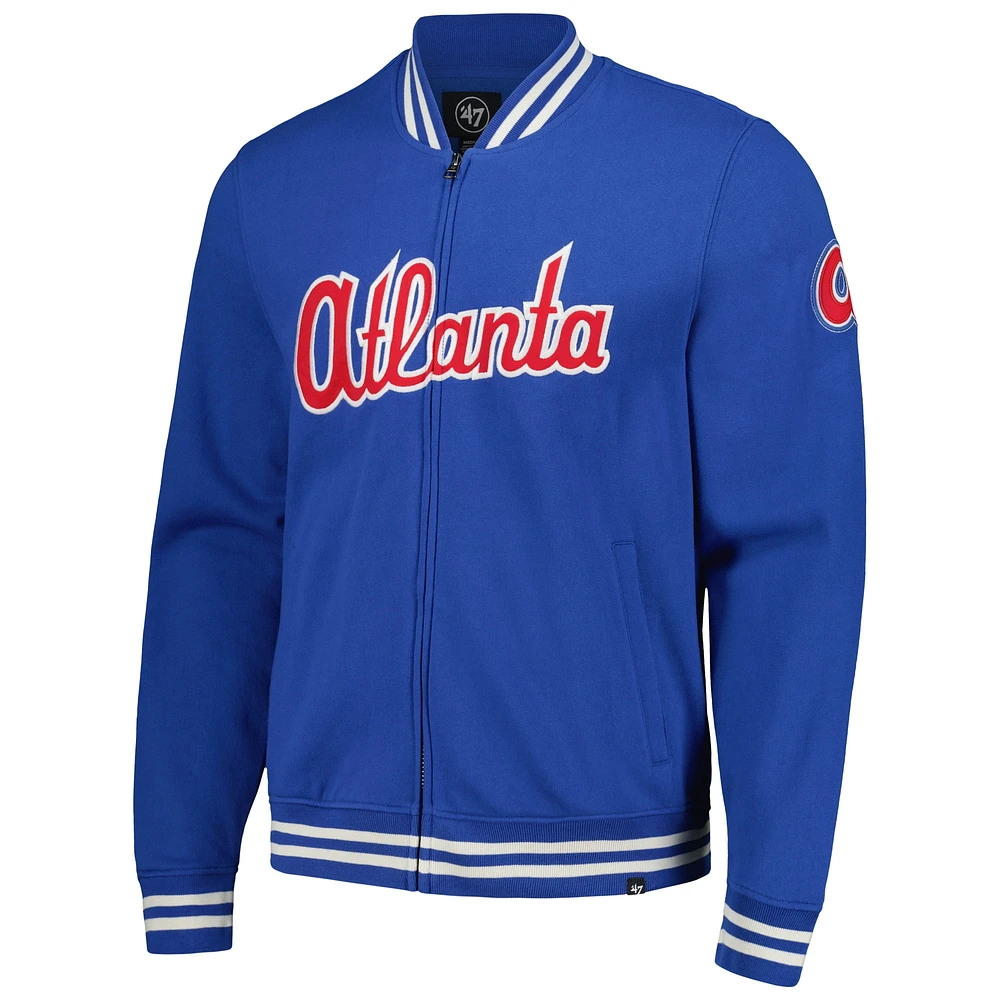 Veste de survêtement entièrement zippée '47 Royal Atlanta Braves Wax Pack Pro Camden pour hommes
