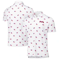 Men's Antigua White Atlanta Braves  Americana Polo