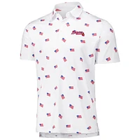 Men's Antigua White Atlanta Braves  Americana Polo