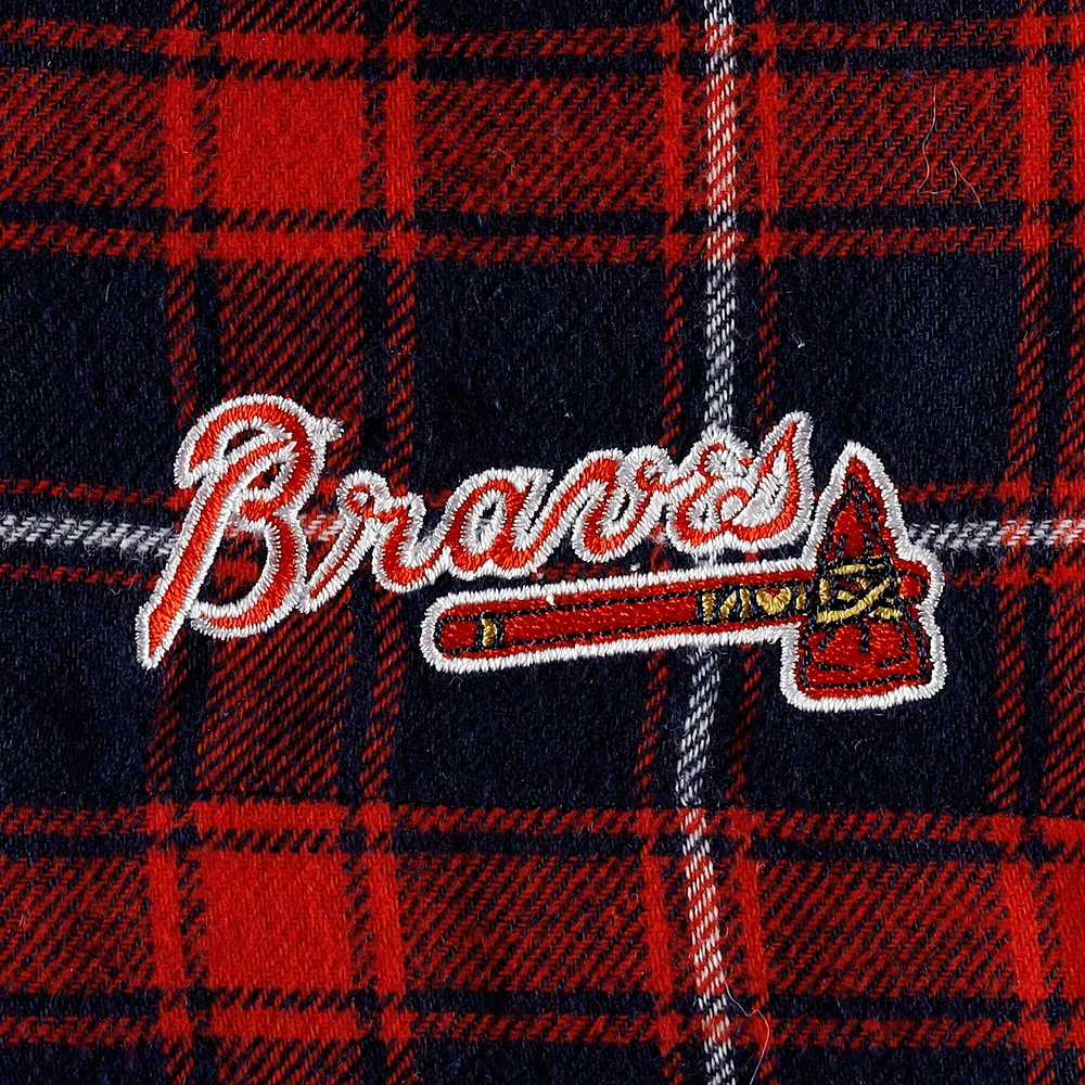 Men's Concepts Sport Navy/Red Atlanta Braves Ledger Flannel Boxers
