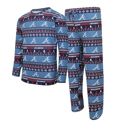 Concepts Sport pour hommes - Ensemble haut et pantalon à manches longues en tricot les Braves d'Atlanta bleu marine