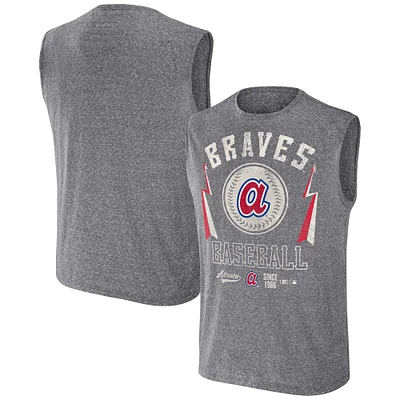 Collection Darius Rucker pour hommes par Fanatics Charcoal Atlanta Braves Débardeur musclé coupe décontractée